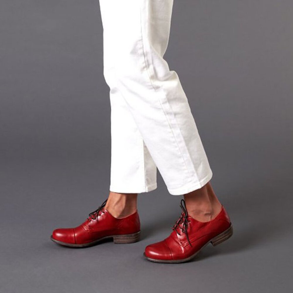 Miz Mooz Letty Oxford Shoes 7 Red Leather